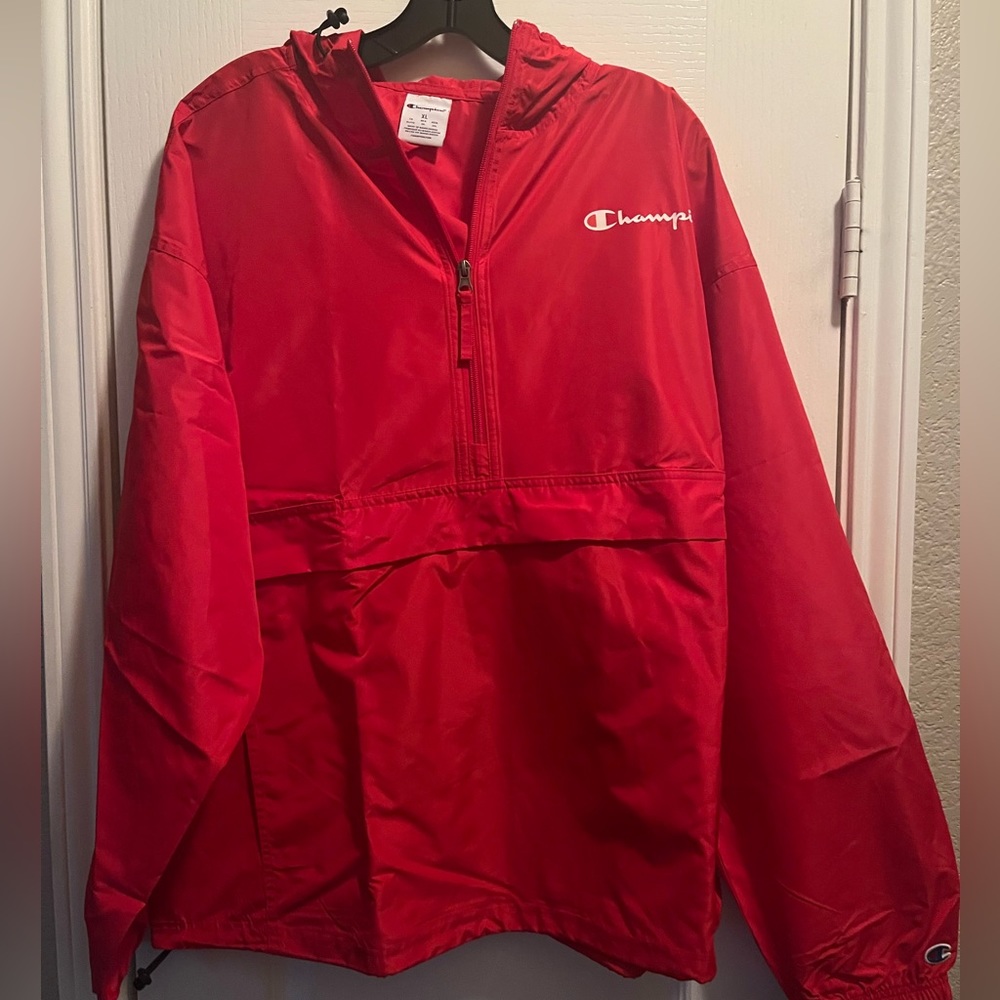 Champion pullover hooded packable jacket size XL